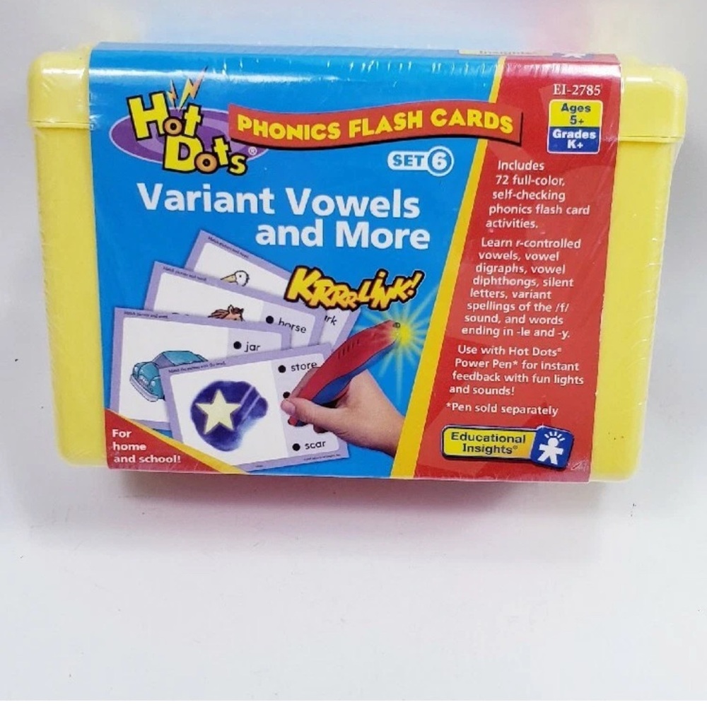 Hot Dots Vowels Phonics Flash Cards Educational Insights 72 Activities - New